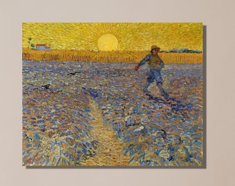 フィンセント・ファン・ゴッホ：夕焼けの種蒔き人（1888年