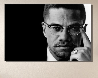 Malcom X Canvas Wall Art|Music Room Wall Art Decor|Gift For Her Him|Malcolm X Quote Canvas Poster Wall Art|CIVIL RIGHTS LEADER