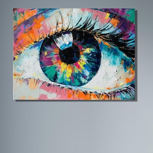 Eye Graffiti Wall Art,Eye Canvas Art,Abstract Eye Ready To Hang Canvas,Colorful Modern Wall Art,Abstract Eye Poster,Gift Idea