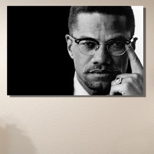 Malcom X Canvas Wall Art|Music Room Wall Art Decor|Gift For Her Him|Malcolm X Quote Canvas Poster Wall Art|CIVIL RIGHTS LEADER