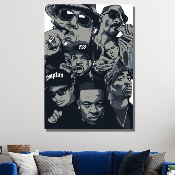 Amerikanischer Rapper Poster Leinwand Wand Kunst Dekor|All Time Rappers Poster|Motivation Mann Höhle Dekore|Rap Musik Kunst|Hip Hop Poster Geschenk
