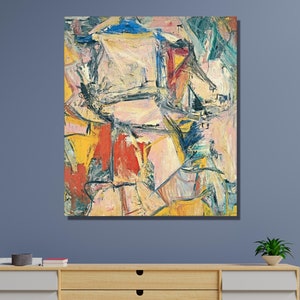 Willem de Kooning interchanged 1955 Canvas Wall Art|Famous Artist Print Gallery Wall Decor|Canvas Poster&Panel|Expressionist Painting