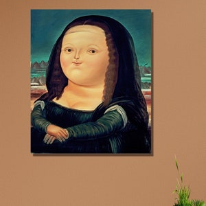 Mona Lisa von Fernando Botero Leinwanddruck|Wohnzimmer Dekor|Büro Dekor WandkunstBotero berühmtes Kunstwerk|Reproduktionskunst|Ausstellungskunst|Geschenk
