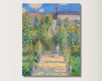 クロード・モネ：ヴェトゥイユの画家の庭（1880）キャンバス壁アート