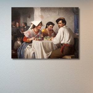 Carl Bloch In a Roman Osteria Canvas Wall Decor|Reproduction Art|Fine Art Poster|Exhibition Artworks