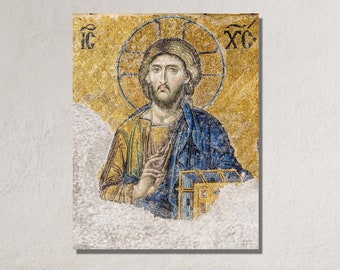 シナイ山全能者キリストのイコン：ビザンチン正教会の木製絵画（8.3