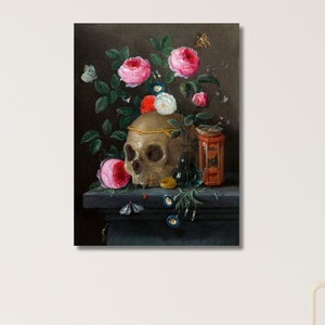 Vanitas Still Life by Jan van Kessel the Elder|Exhibition Wall Decor|Fine Art|Ready To Hang|Gift Idea|Canvas Poster|Office Wall Decor