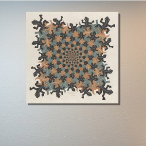 Relativity II by Maurits Cornelis Escher Poster Art Canvas,Abstract Wall Art,Expressionism Art Print,Exhibition Art,Gift Idea