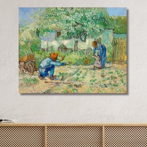 Erste Schritte eines Babys 1890 von Vincent Van Gogh Leinwand Wanddekor|Ausstellungsplakat|Berühmte Malerei|Familienporträt Poster Leinwand|Dutt Style