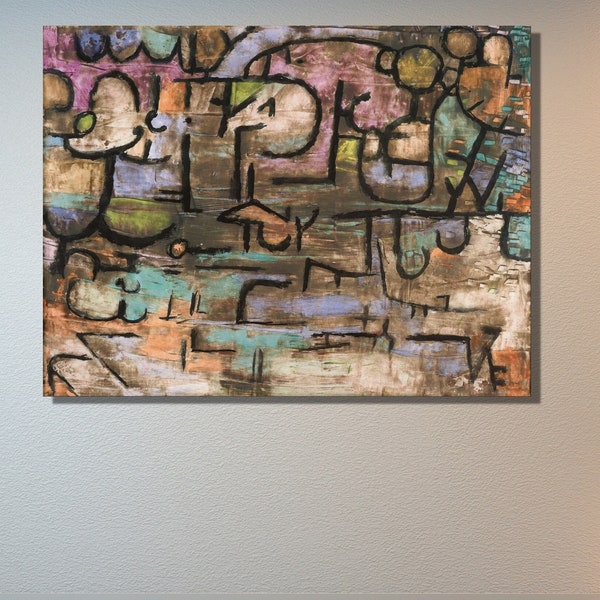 After The Flood Surrealism Painting By Swiss German Artist Paul Klee Canvas Wall Art|Exhibition Wall Decor|Paul Klee Abstract|Reproduction
