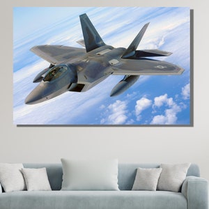 F-22 Raptor Wall Art,Aircraft Wall Print,F22 Figther Printing,F22 Canvas gift Wall art,Fighter Plane poster,Military aviation Gift,gift idea