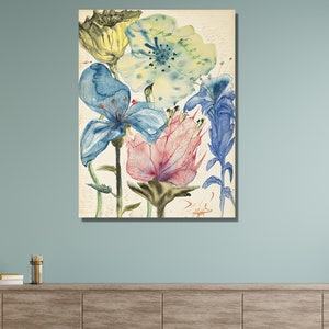 Salvador Dali CANVAS Wall Art|Salvador Dali Fleurs Print Vintage Print|Flower Art Painting|Dali Gift|Butterfly Rose Vintage Poster Canvas