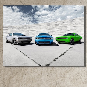 Dodge Wall Decor, Challenger Wall Art, Extra Large Canvas, Luxury Car Wall Decor, Modern Vehicle Wall Art, Man Cave&#39;s Gift,Gift For Cars Fan