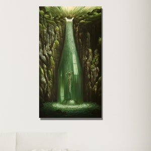 Arte mural El misterio de la letra oculta / Pintura surrealista sobre lienzo de Vladimir Kush / Grabados de Vladimir Kush / Reproducción sobre lienzo / Idea de regalo