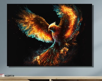 Phoenix Bird Wall Art|Phoenix|Fire Phoenix Wall Art|Inspirational Wall Art|Phoenix Bird Art Poster|Modern Spiritual Decor|Gift Idea