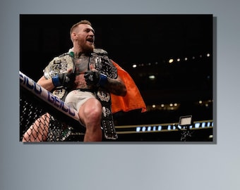 Conor McGregor Poster,Sports Framed Print,Man Cave Gift,MMA UFC,Motivation Wall Art,Fitness Sports Room Decor,Mcgregor Quotes,Ufc fan gift