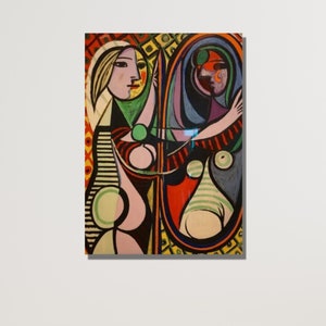 Picasso Canvas Wall Art Girl Before A Mirror Art|Fine Reproduction|Pablo Picasso Canvas wall art|Pablo Picasso Poster Surrealism CANVAS art