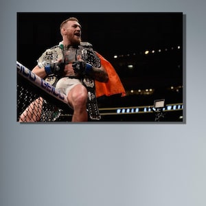 Conor McGregor-poster, sport ingelijste print, man Cave cadeau, MMA UFC, motivatie kunst aan de muur, fitness sportkamer decor, citaten van McGregor, Ufc fan cadeau