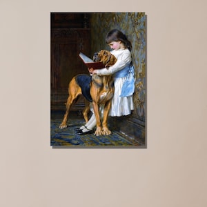 Compulsory Education (1887) Canvas Wall Art|Briton Riviere Paintings|Museum Art|Reproduction Art|Classical|Wrapped or Framed Giclee Wall Art