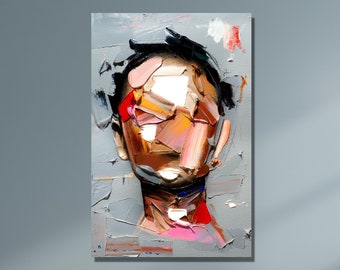 Abstract Portrait | Abstract Face | Abstract Figurative Art | Original Art | Portrait Painting | Abstract Face Canvas | handmade gift