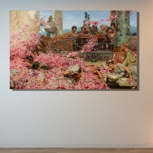 Arte mural de Lawrence Alma-Tadema, pintura de bellas artes, impresión en lienzo Las rosas de Heliogábalo, impresión fina vintage, arte de exhibición, idea de regalo