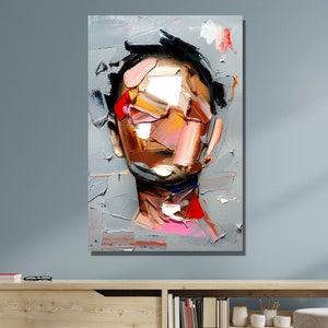 Abstract Portrait | Abstract Face | Abstract Figurative Art | Original Art | Portrait Painting | Abstract Face Canvas | handmade gift