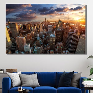 Large New York City Landscape painting,New York Wall Art,NYC Painting on Canvas,New York Artwork,Cityscape Canvas,NYC Golden Hours,Gift Idea