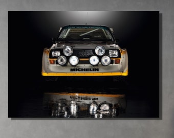 Audi Sport Quattro S1 E2 Poster,Audi Quattro S1 Canvas Wall Art,Game Room Decor Art,Man Cave Decor,Audi Quattro S1 Super Car,Gift for Him