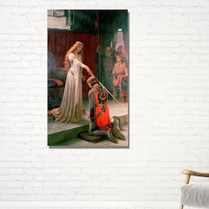 The Accolade 1901 by Edmund Blair Leighton,Museum Quality Oil Painting Reproduction,Edmund Blair Art,Exhibition Art,Classic Vintage Art