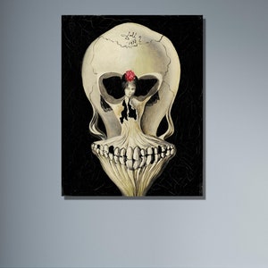 Salvador Dali Skull Balerina,Fine Art Print,Skull Illusion,Ballerina in a Death&#39;s Head,Bizarre Odd Strange,Ballerine en Tete de Mort,gift