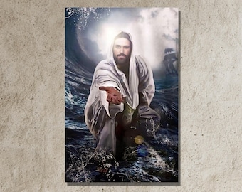 The Hand of God Canvas Wall Art|Christian Wall Decor|Church Wall Decor|Christian Gifts|Jesus Christ Wall Art|Jesus Christ Poster