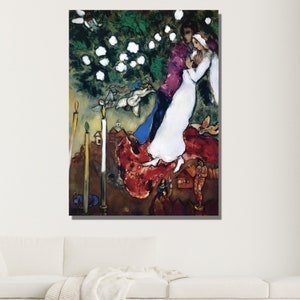 Marc CHAGALL Bride and Other Canvas Print Art,Exhibition Poster,chagall la mariee Canvas wall art,Fine Art Print,Surrealism Wall art,gift