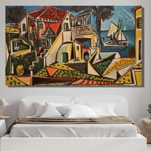 Pablo Picasso : Mediterranean Landscape (1952) Canvas|Pablo Picasso, Mediterranean Landscape Canvas Wall Art|Modern Fine Art Print