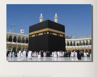Kaaba Ready To Hang Canvas,Kaaba Painting,Islamic Decor,Islamic Paintings,Muslim Home Gifts,Arabic Wall Art,Islamic Wall Art,Gift Idea