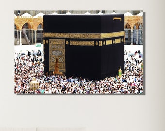 Kaaba Ready To Hang Canvas,Kaaba Painting,Islamic Decor,Islamic Paintings,Muslim Home Gifts,Arabic Art,Islamic Wall Art,Pilgrimage Kaaba