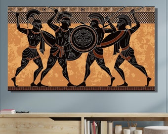 Spartan Warrior Canvas Gift,Game Room Canvas Print,Spartans Wall Decor,Spartan Hero Canvas Painting Wall Art,Man Cave Wall Art,Greek Ancient
