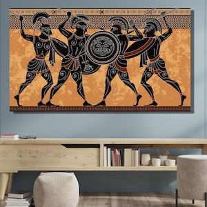 Spartan Warrior Canvas Gift,Game Room Canvas Print,Spartans Wall Decor,Spartan Hero Canvas Painting Wall Art,Man Cave Wall Art,Greek Ancient