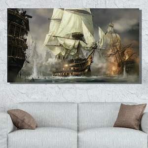 Napoleon Pirates Ship Canvas Wall Print|Sailboat Wall Art|Napoleon Ship Canvas Wall Art|pirate ships Poster|warships canvas print|Wall decor