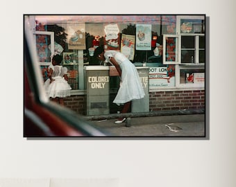Black Lives Matter Arte murale afroamericana, arredamento per la casa, tela pronta da appendere di Gordon Parks, fontanella, grandi magazzini Mobile Alabama