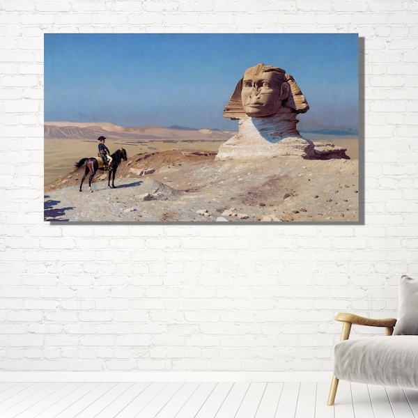 Jean Leon Gerome Canvas Wall Art|Jean Leon Gerome Bonaparte Before the Sphinx Art|Reproduction Art|Home Decor|Exhibition Wall Decor