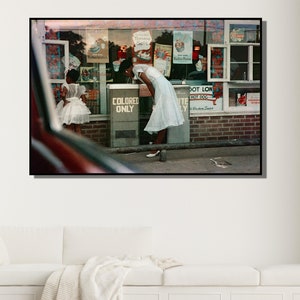 Black Lives Matter African American Wall Art,Home decor,Gordon Parks Ready To Hang Canvas,Drinking Fountain,Department Store Mobile Alabama