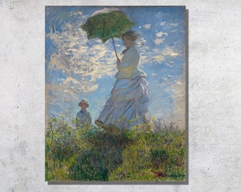 クロード・モネ「日傘をさす女性」右向き、1886年、印象派、高品質