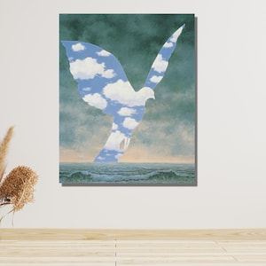 René Magritte La gran familia Impresión en lienzo, La Grande Famille-Bird Canvas, René Magritte Canvas Posters, René La Grande Famille, 1963