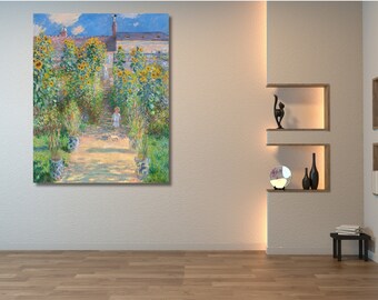 クロード・モネ：ヴェトゥイユの画家の庭（1880）キャンバスアート
