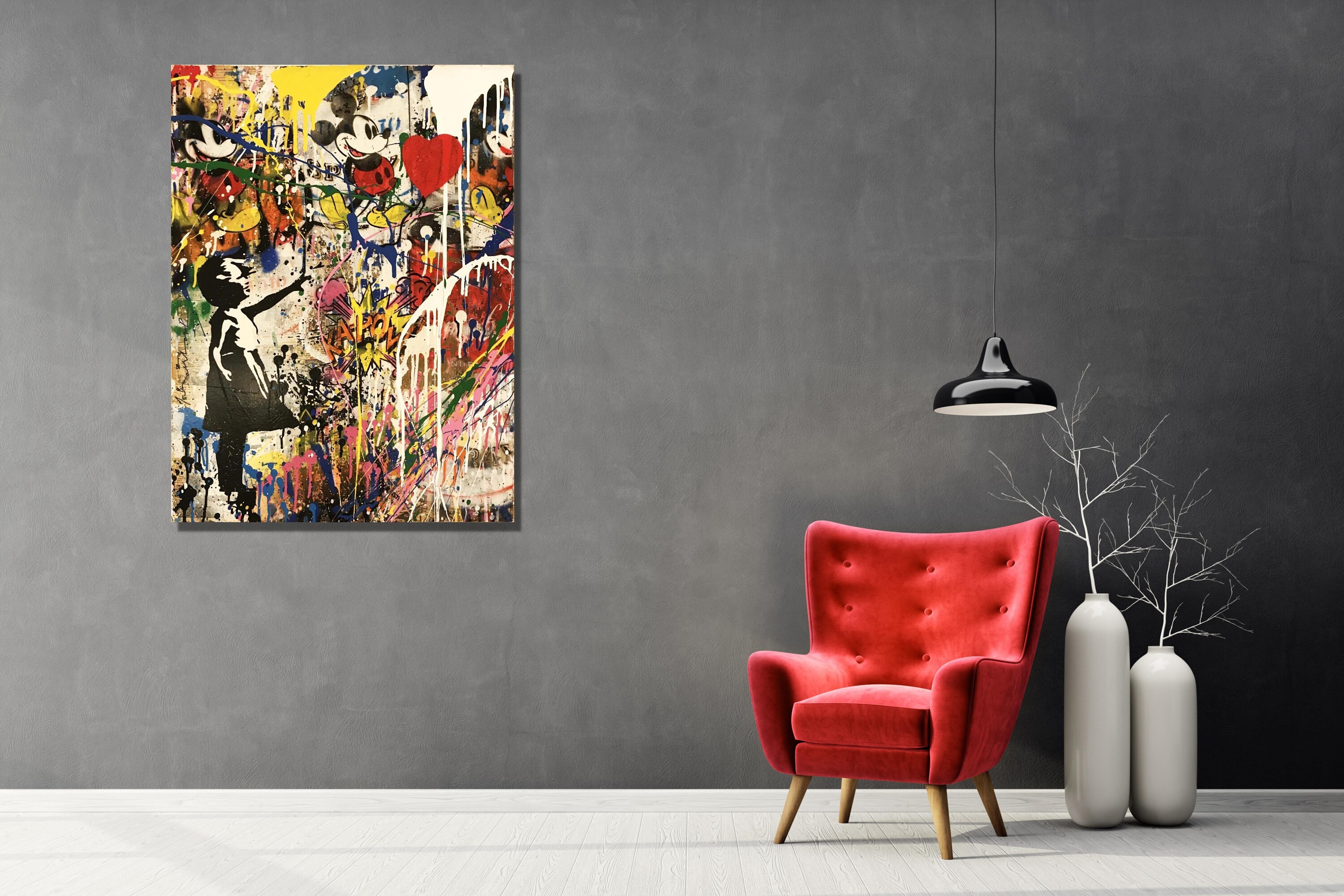 No.237フレーム付きキャンバスアート　バルーンドッグ バンクシー　バスキア No.237フレーム付きキャンバスアート バルーンドッグ バンクシー