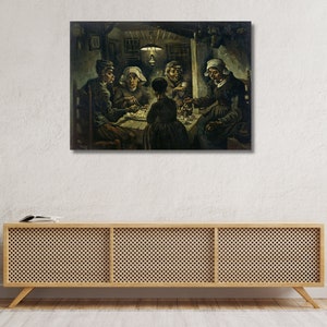 The Potato Eaters by Vincent van Gogh|Potato Eater Canvas|Van Gogh Exhibition|Art Reproduction|Home Office Decor|Famous Canvas Print