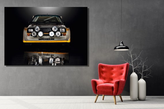 Poster Toile Audi V8 Quattro DTM - Déco Murale Voiture De Course, Impression Sur Canvas, Neuf