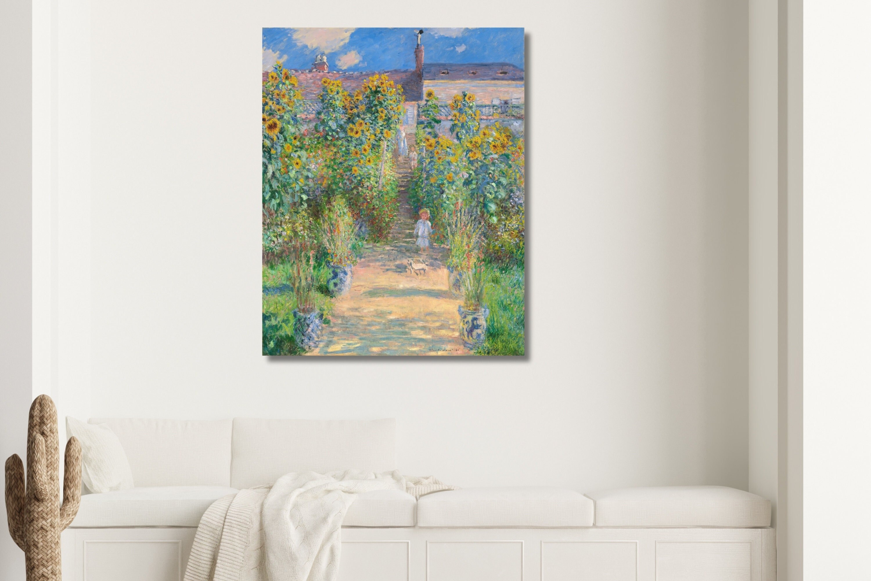 クロード・モネ：ヴェトゥイユの画家の庭（1880）キャンバスアート