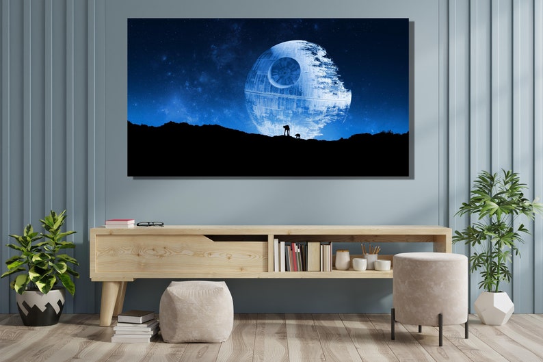 Starwars Death Star Canvas Wall Artreturn of the Jedi Star - Etsy