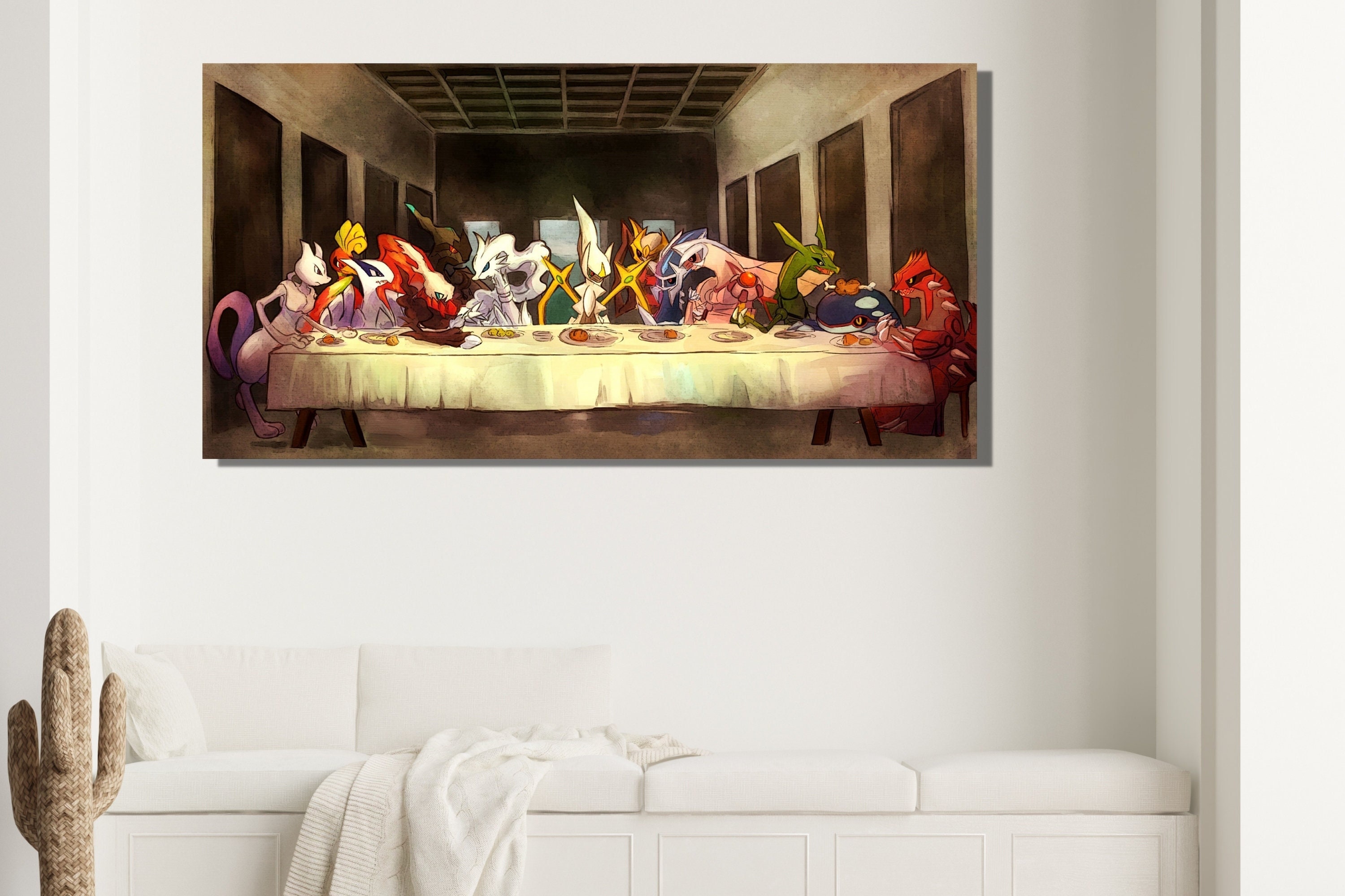 Last Supper Cartoon Heroes Poster Print|Last Supper Cartoon Heroes Wall Art|Gift For Kids|Gift For Children|Heroes